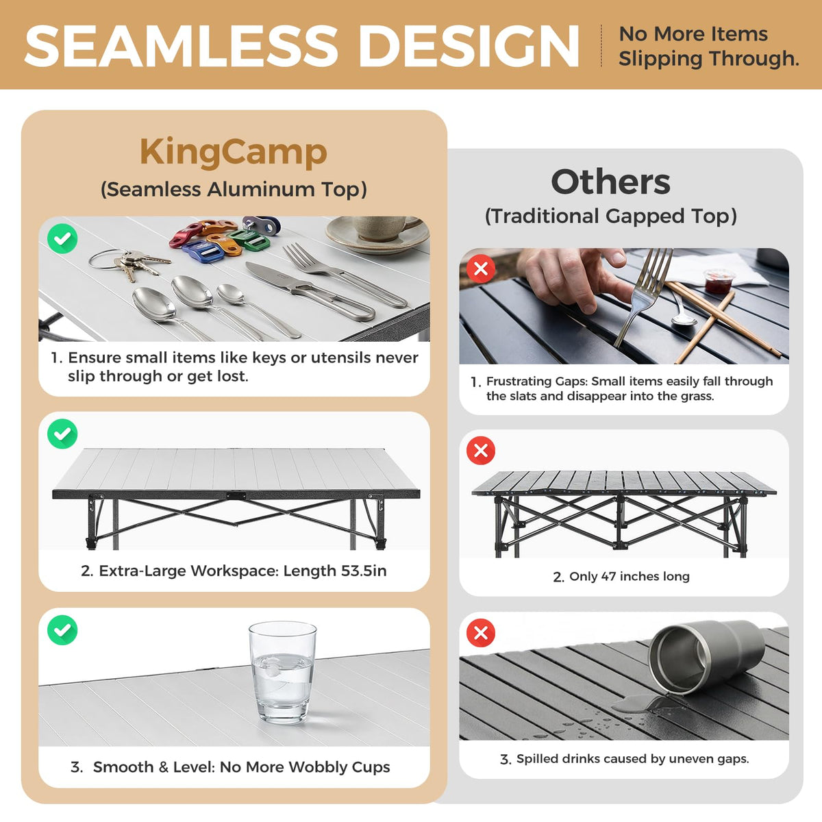 53.5" Heavy Duty Folding Camping Table X9860