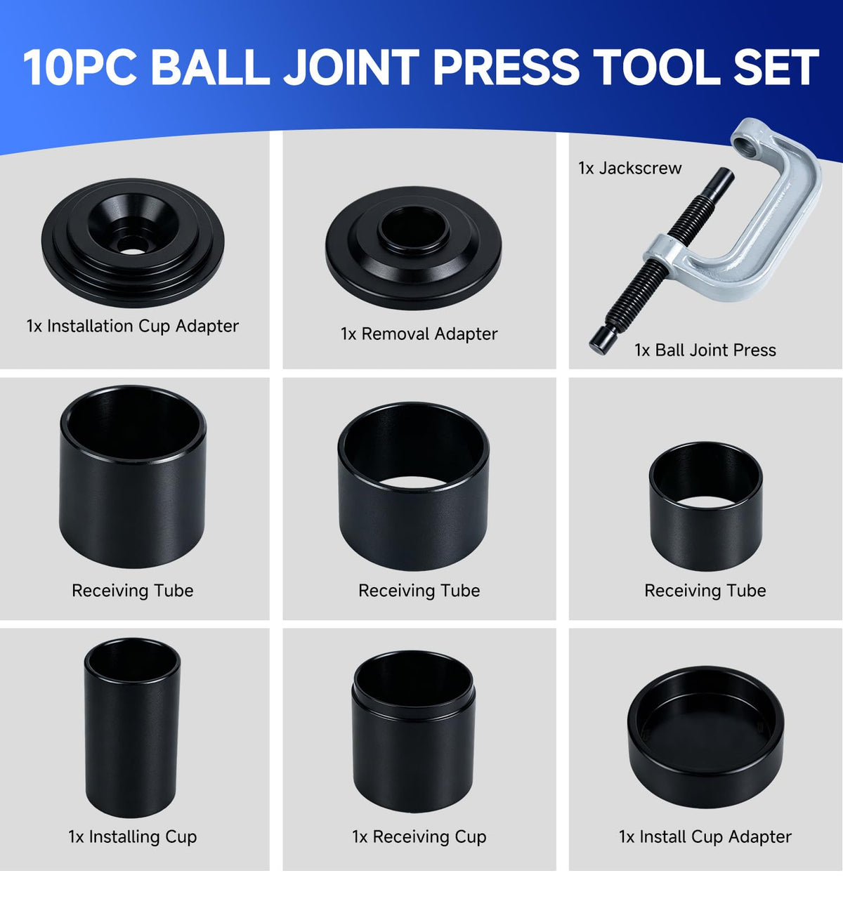 10PC Ball Joint Press Kit & Removal Tool W36785