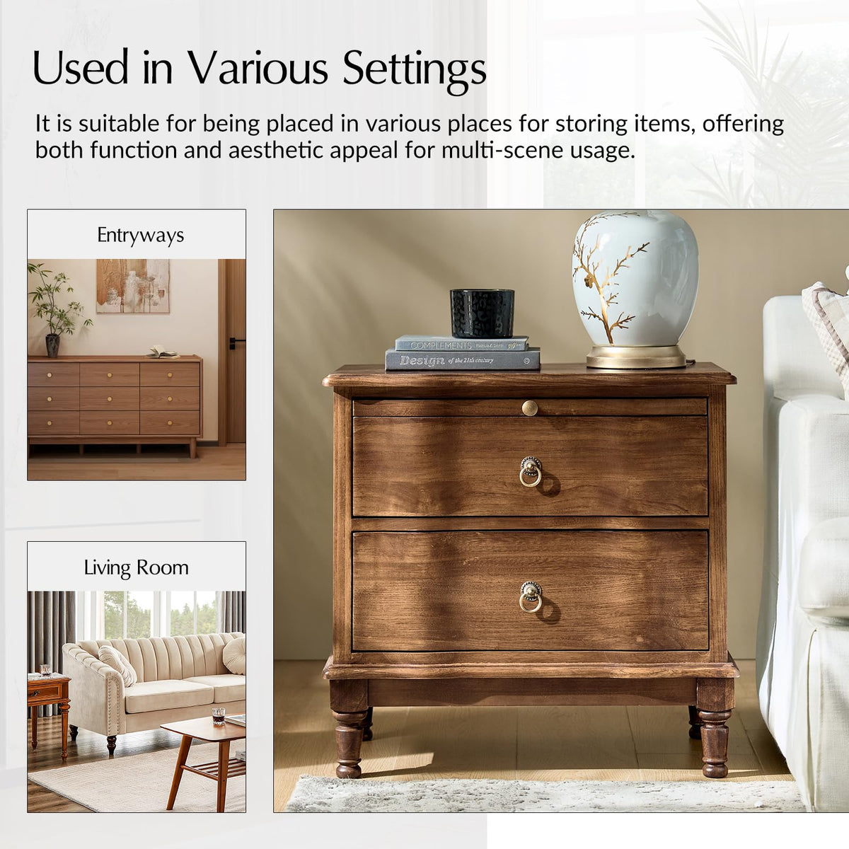 2-Drawer End Table with Charging Station L80276