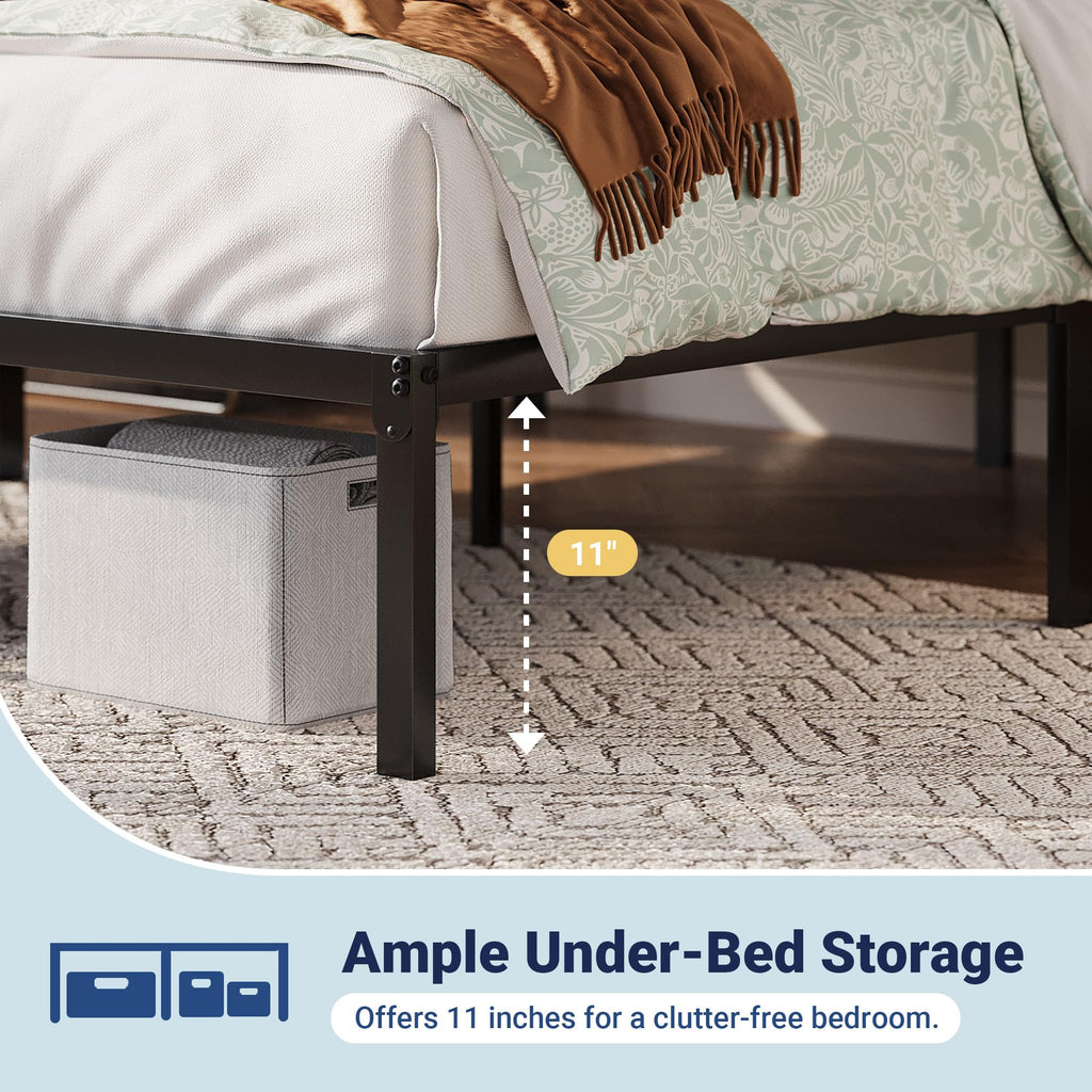 Queen 12 Inch Metal Bed Frame with Storage Space J687