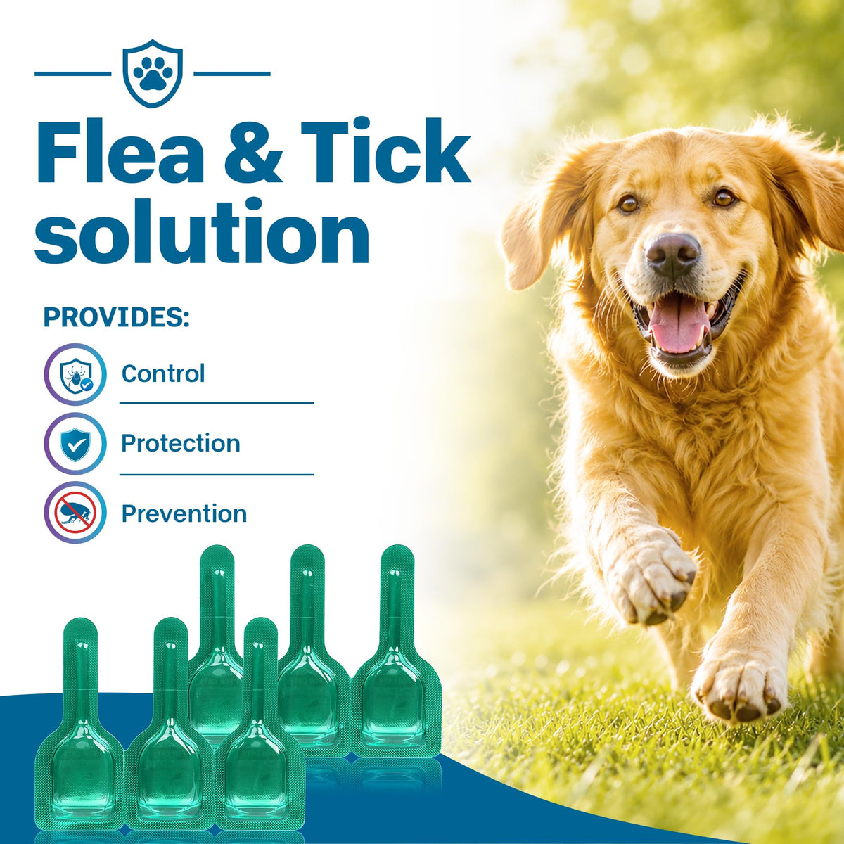 Flea and Tick Prevention for Medium Dogs 23-44 lbs 6 Doses C5325