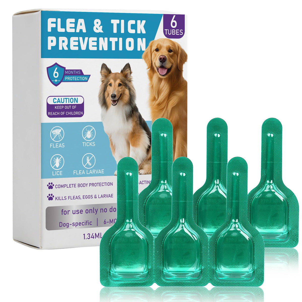 Flea and Tick Prevention for Medium Dogs 23-44 lbs 6 Doses C5325