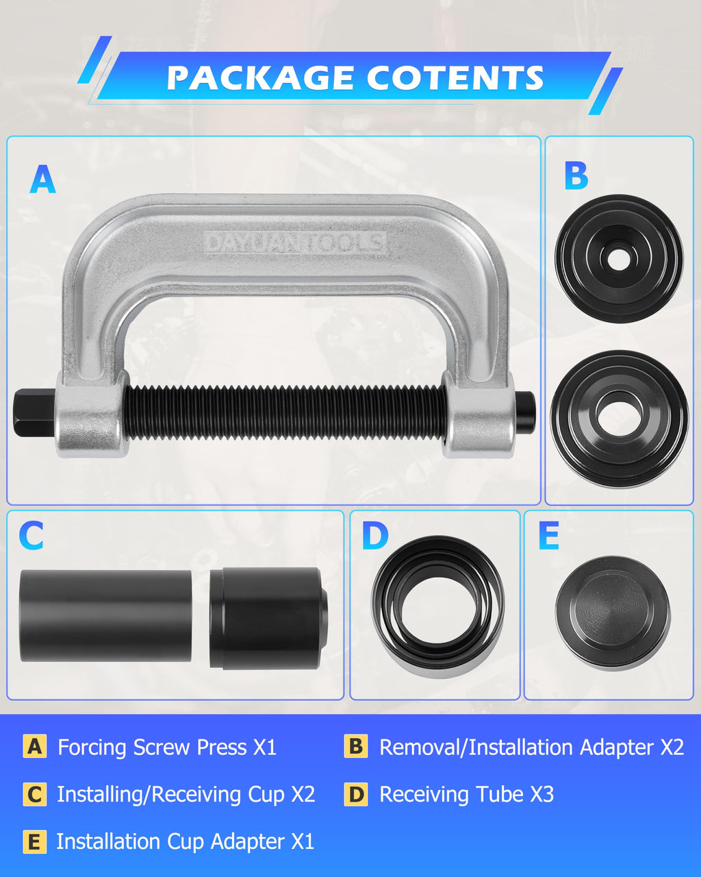 Blue Ball Joint Press & U Joint Removal Tool Kit P2001