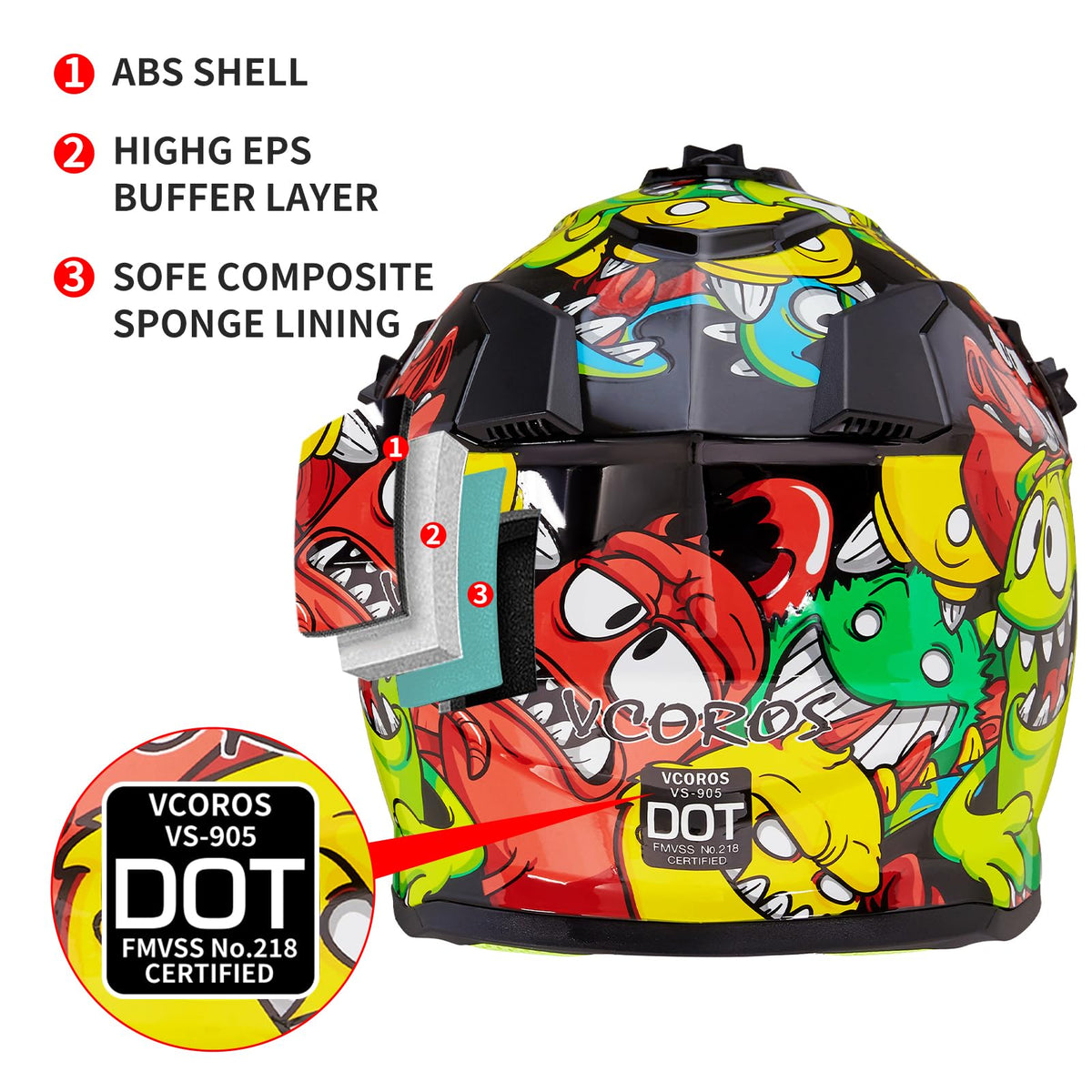Kids DOT Approved Motocross Helmets C212