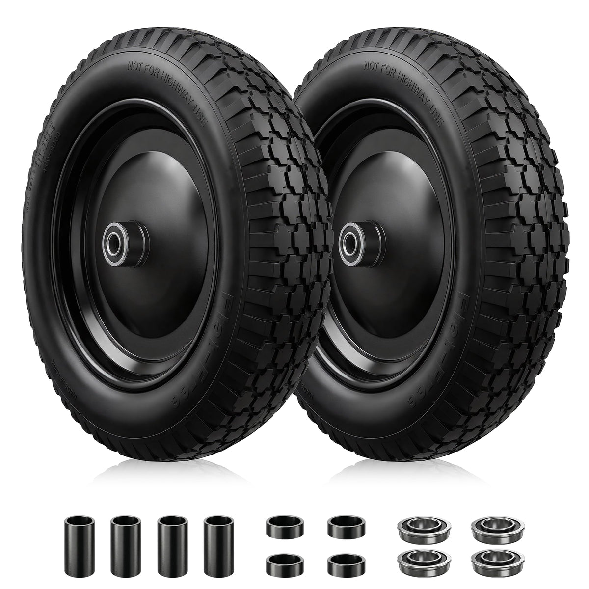 4.80/4.00-8 Flat Free Wheelbarrow Tire and Wheel Q72749