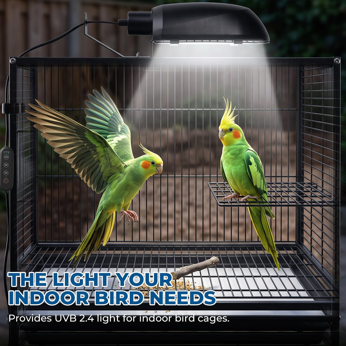 2.4% UVB Bird Cage Light Fixture Combo Kit with Adjustable Timer X8266