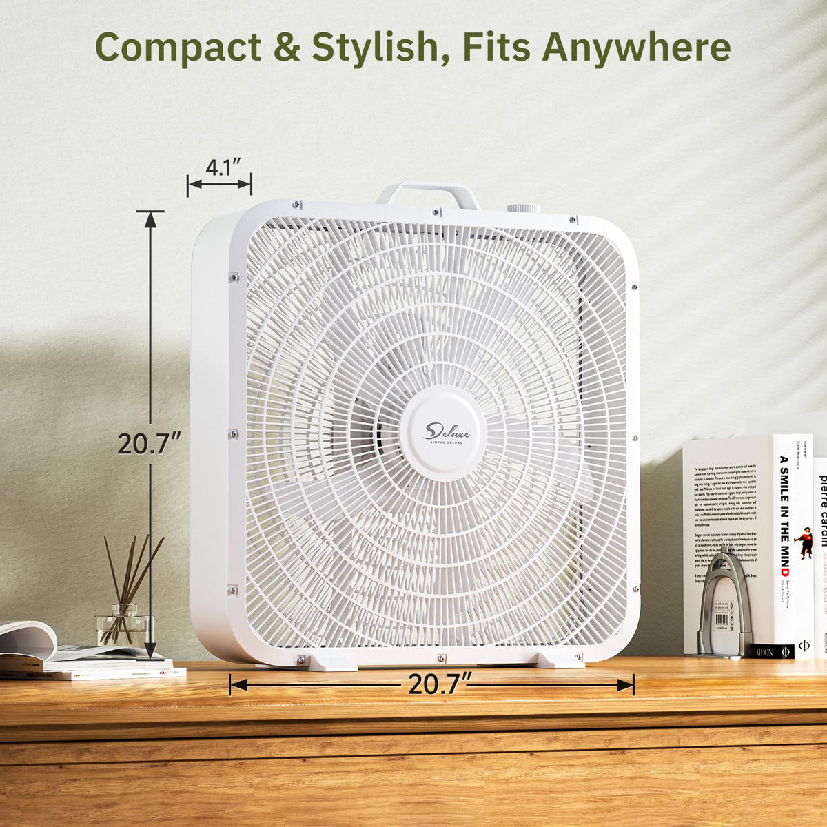 20” 3-Speed Box Fan with Carry Handle, White P214986