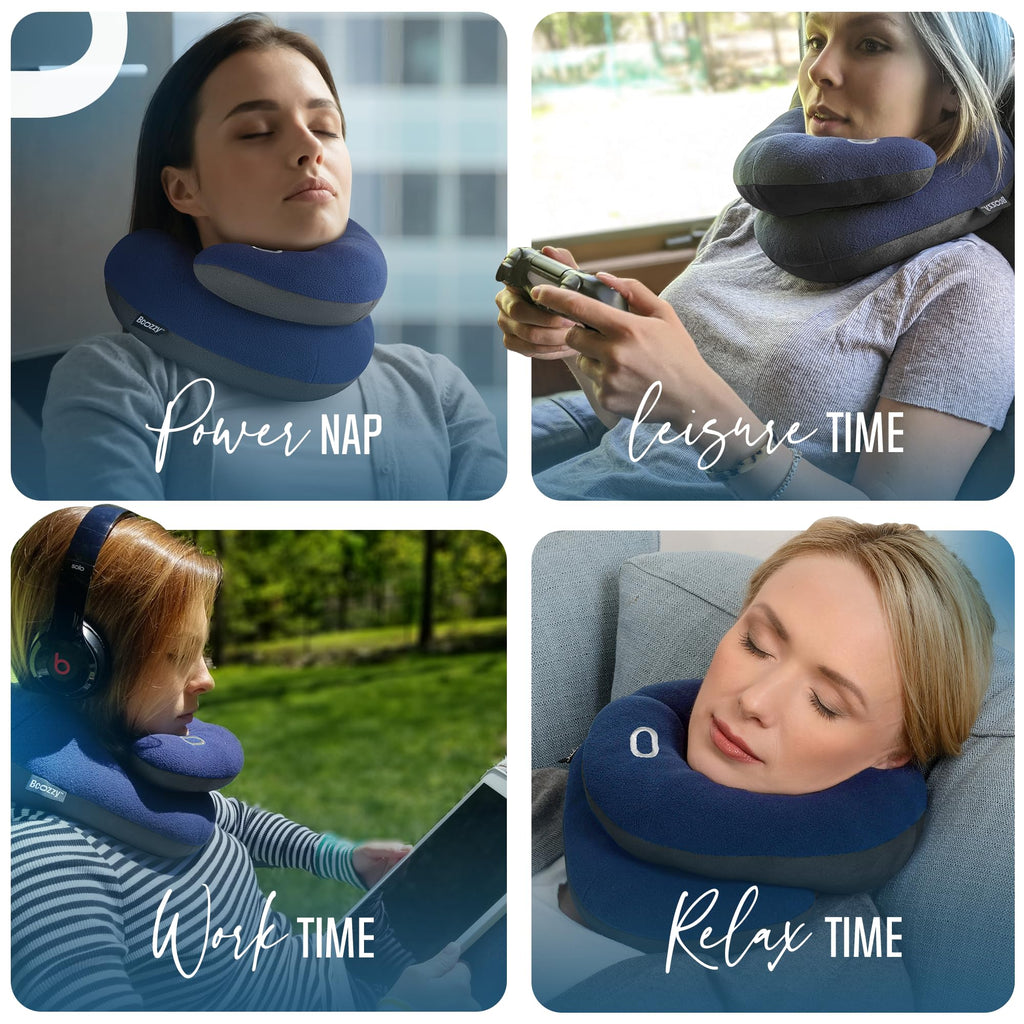 Soft Adjustable Travel Neck Pillow with Carry Bag X585