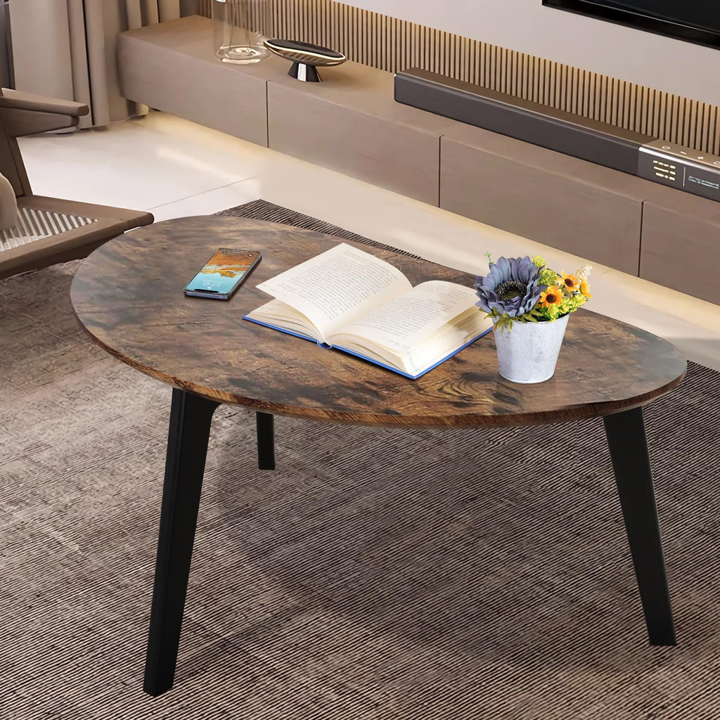 Oval Espresso Wood Coffee Table X72818