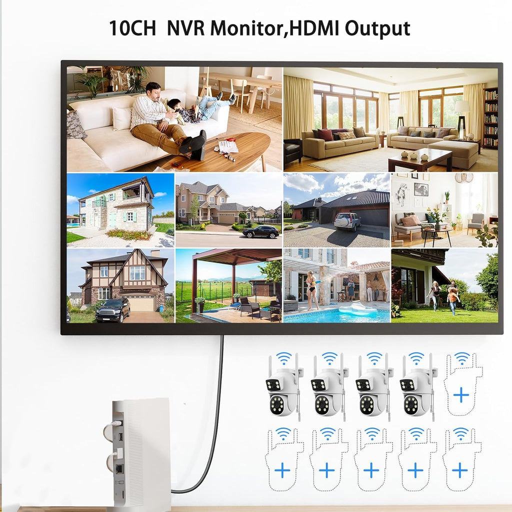 Wireless Outdoor 4 Cam Home Security Cameras System K61217