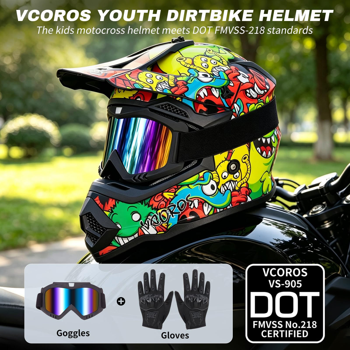 Kids DOT Approved Motocross Helmets C212