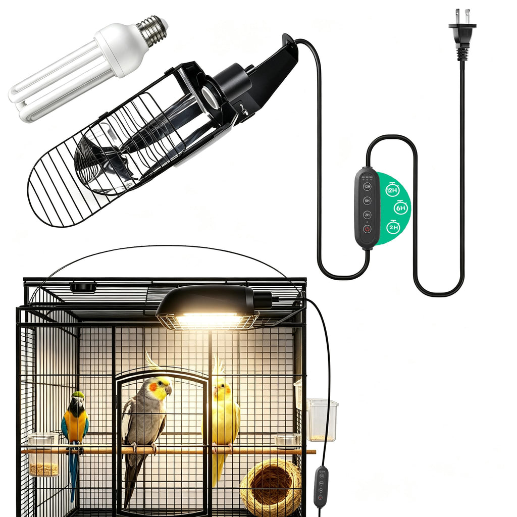 2.4% UVB Bird Cage Light Fixture Combo Kit with Adjustable Timer X8266