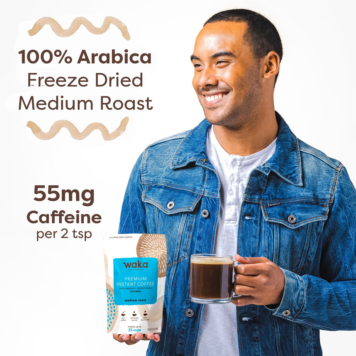 Instant Coffee Colombian Medium Roast Freeze Dried 3.5 oz F136