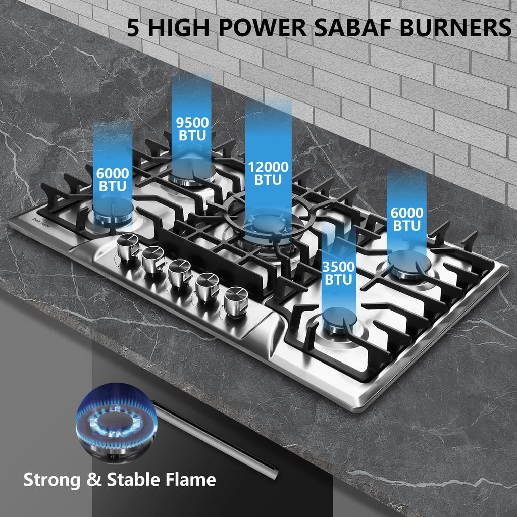 30 Inch 5 Burners Stainless Steel Gas Cooktop V160