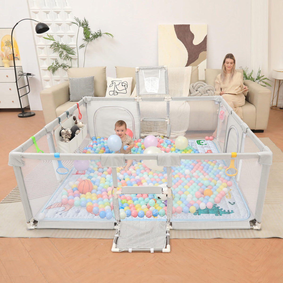 Baby Playpen with Mat 73"x71" W3433