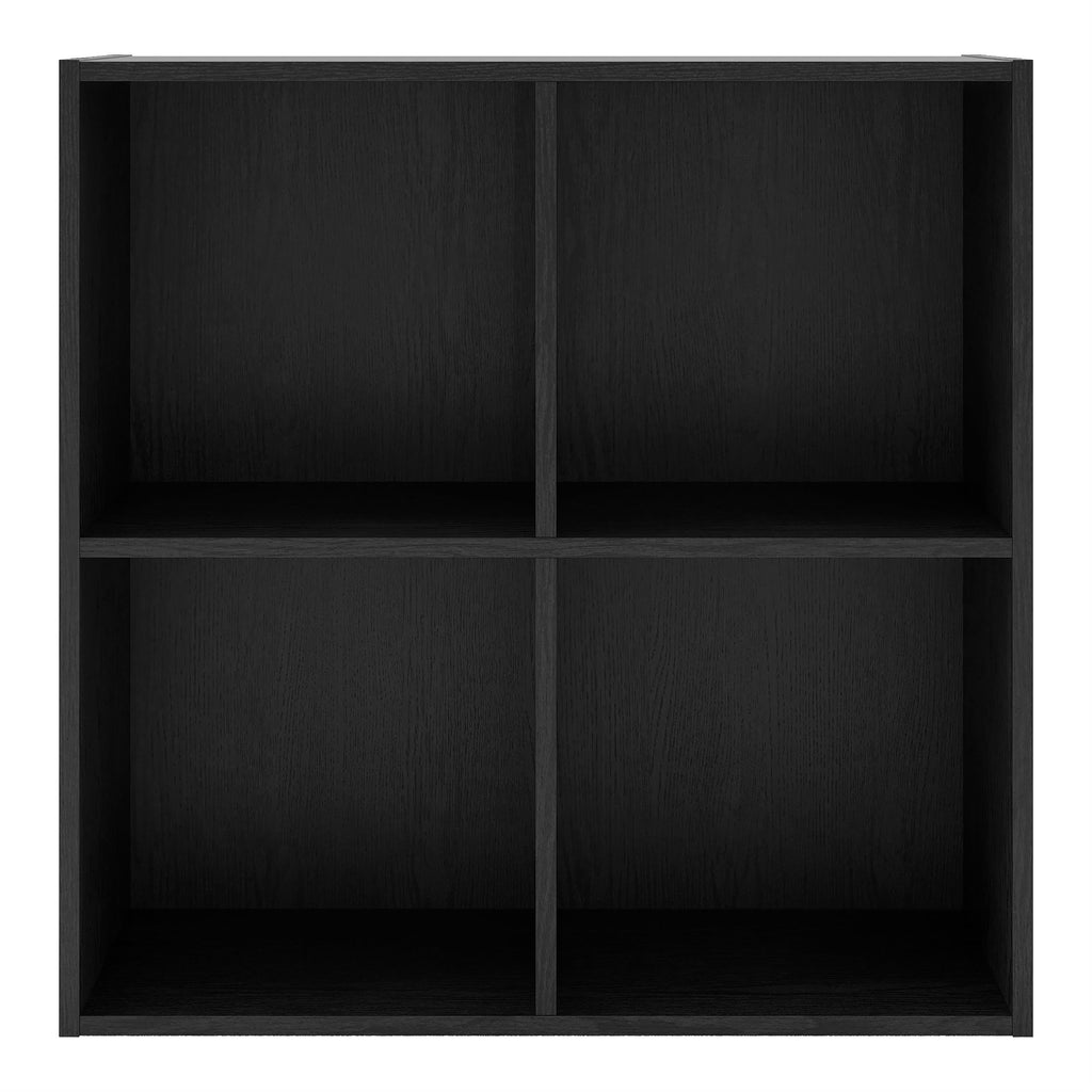 Black 4-Cube Stackable Wood Storage Organizer Shelves W131960