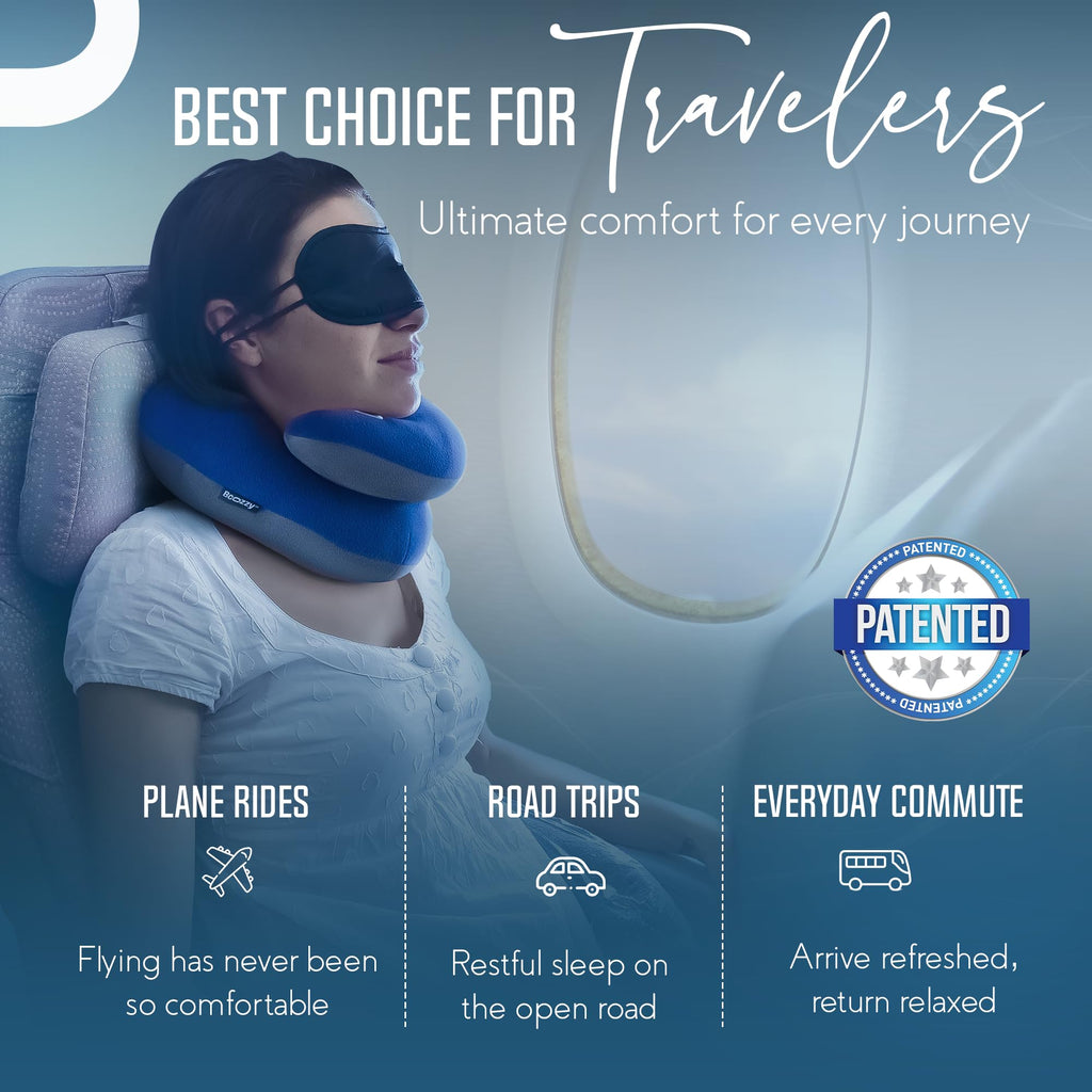 Soft Adjustable Travel Neck Pillow with Carry Bag X585