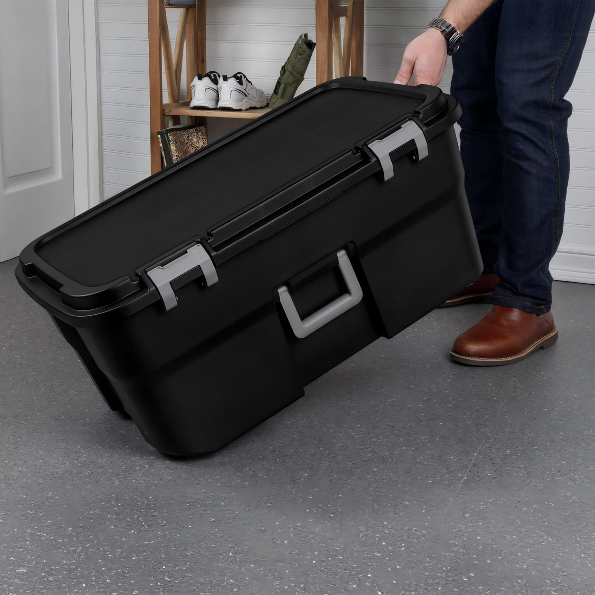 22 Gallon Rolling Storage Trunk with Wheels and Handle R398478