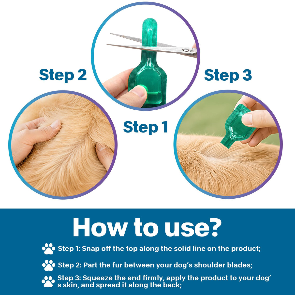 Flea and Tick Prevention for Medium Dogs 23-44 lbs 6 Doses C5325