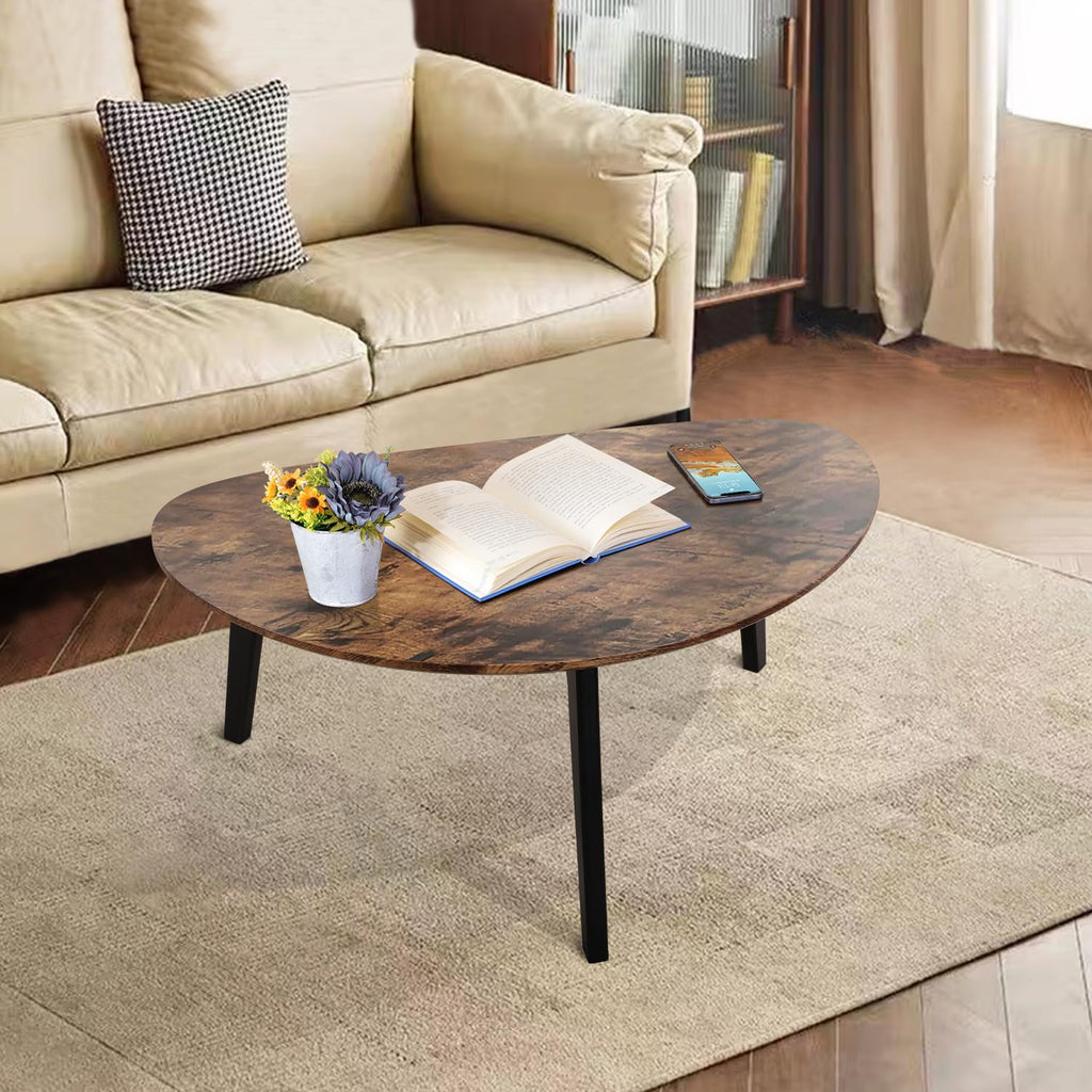 Oval Espresso Wood Coffee Table X72818