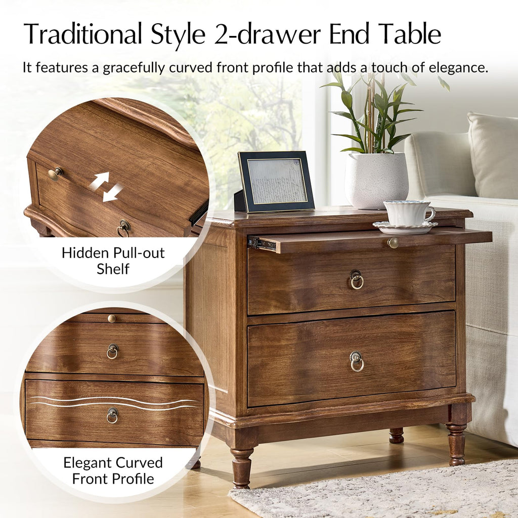 2-Drawer End Table with Charging Station L80276