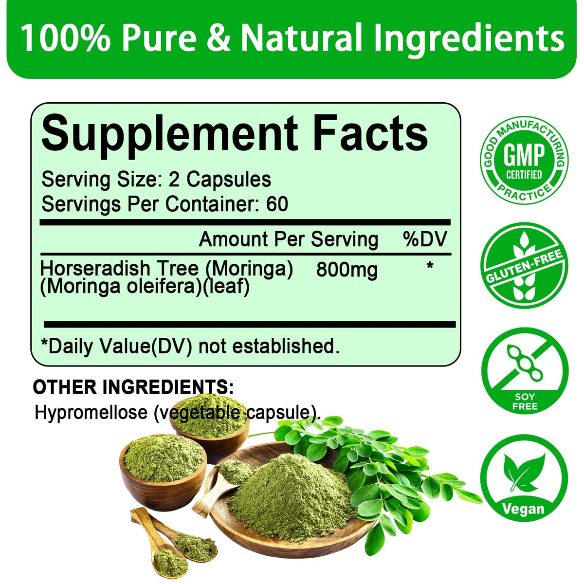 Moringa Capsules 800mg 120 Capsules D271