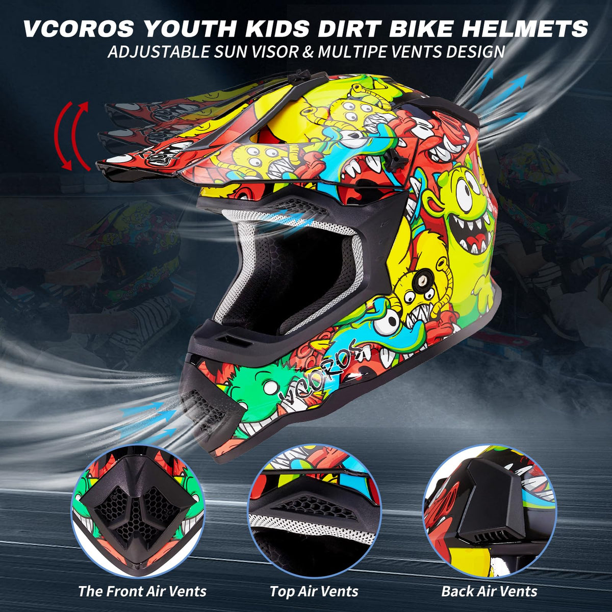 Kids DOT Approved Motocross Helmets C212