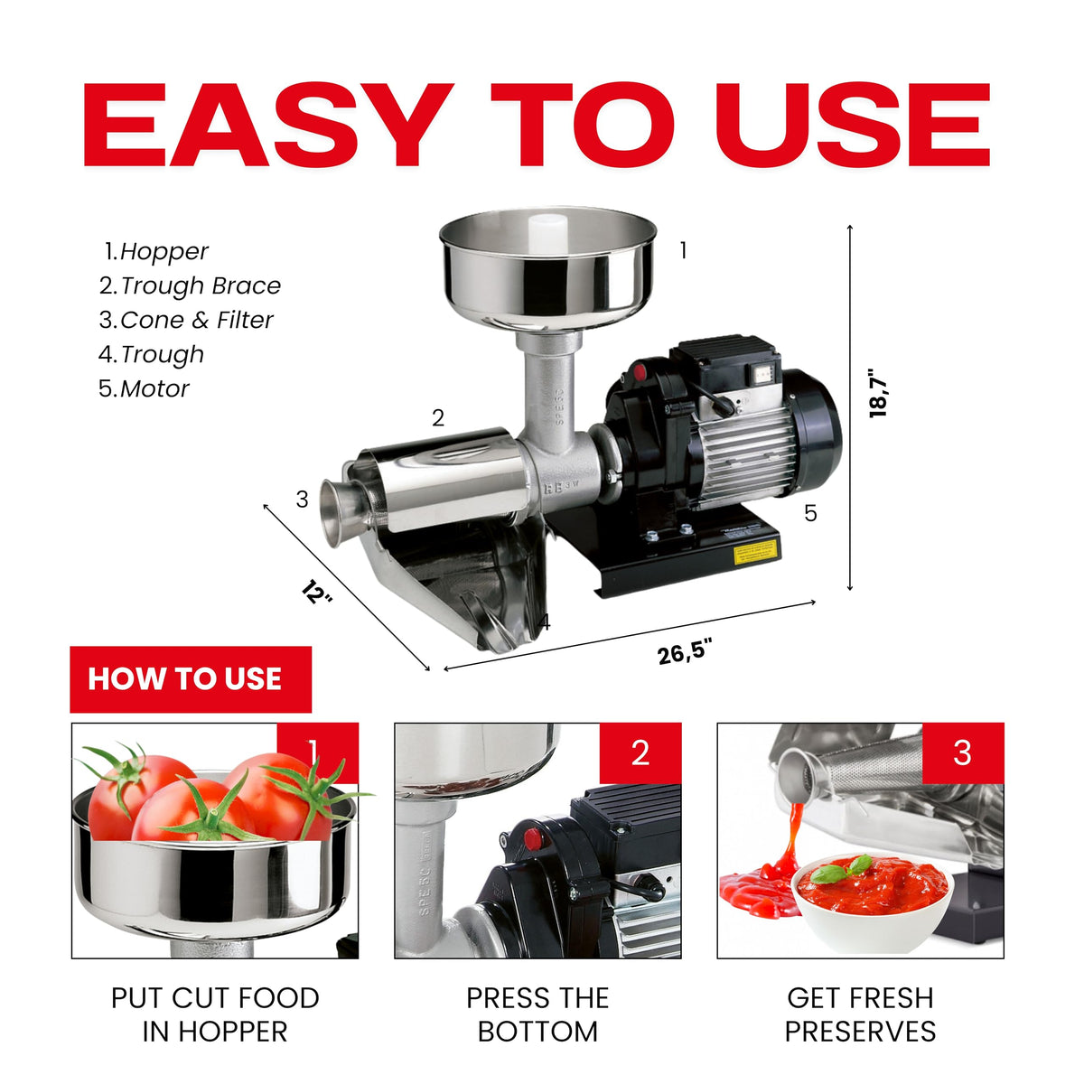 Electric Tomato Strainer 650W F47505