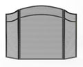 3 Panels Fireplace Screen with Arch Frame Black M37723