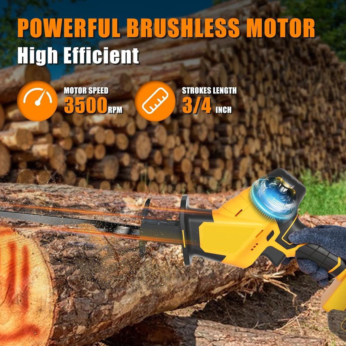 Cordless Reciprocating Saw with 4 Saw Blades E648