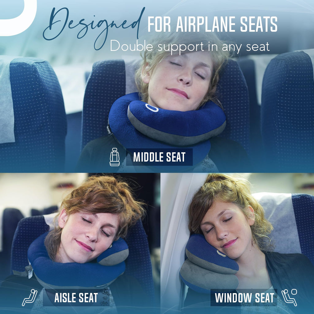 Soft Adjustable Travel Neck Pillow with Carry Bag X585