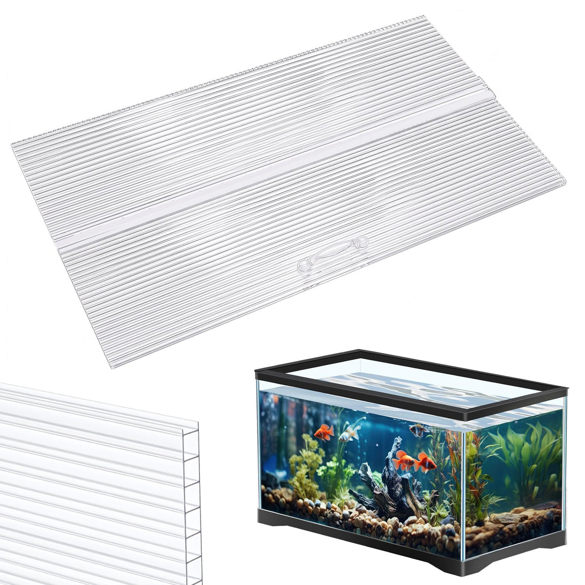 Clear 16 x 8 Inch Aquarium Lids Canopy Set U60506