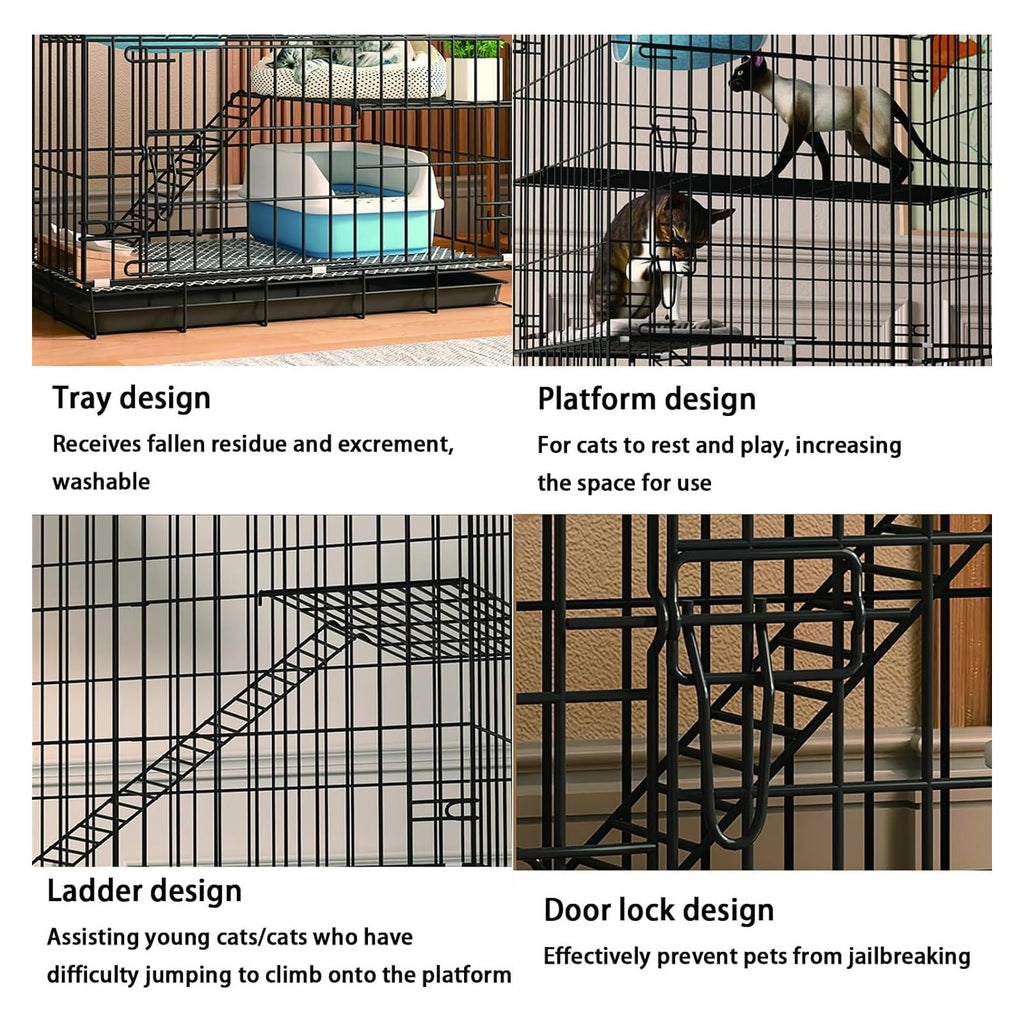 4-Tier Cat Cage with Wheels Z750
