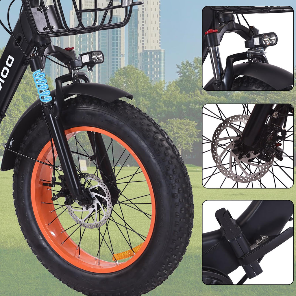 20"x4.0" Fat Tire 750W Folding Electric Tricycle 48V 15Ah Aluminum 7-Speed B390