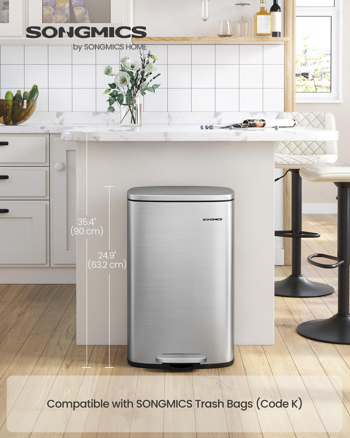 13 Gallon Stainless Steel Trash Can Q81838