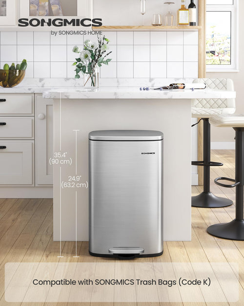 13 Gallon Stainless Steel Trash Can Q81838