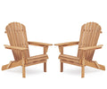 Folding Adirondack Chair Set of 2 Solid Cedar Wood E144968