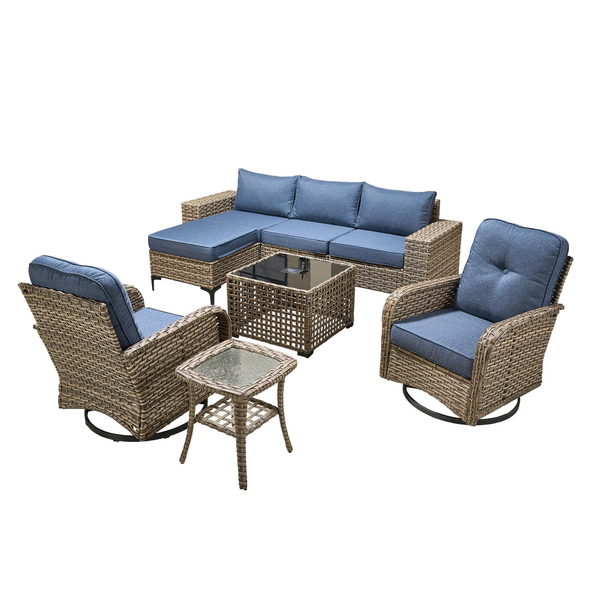 8 Piece Wicker Outdoor Sectional Sofa Set G7711