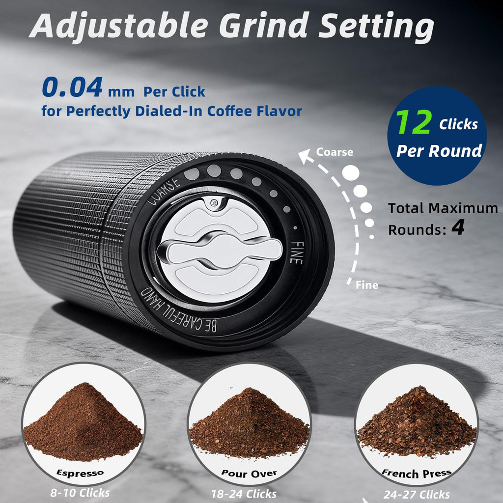 Manual Stainless Steel Conical Burr Coffee Grinder 20g Capacity B18513