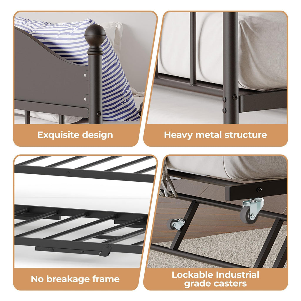 Black Daybed with Pop Up Trundle B895