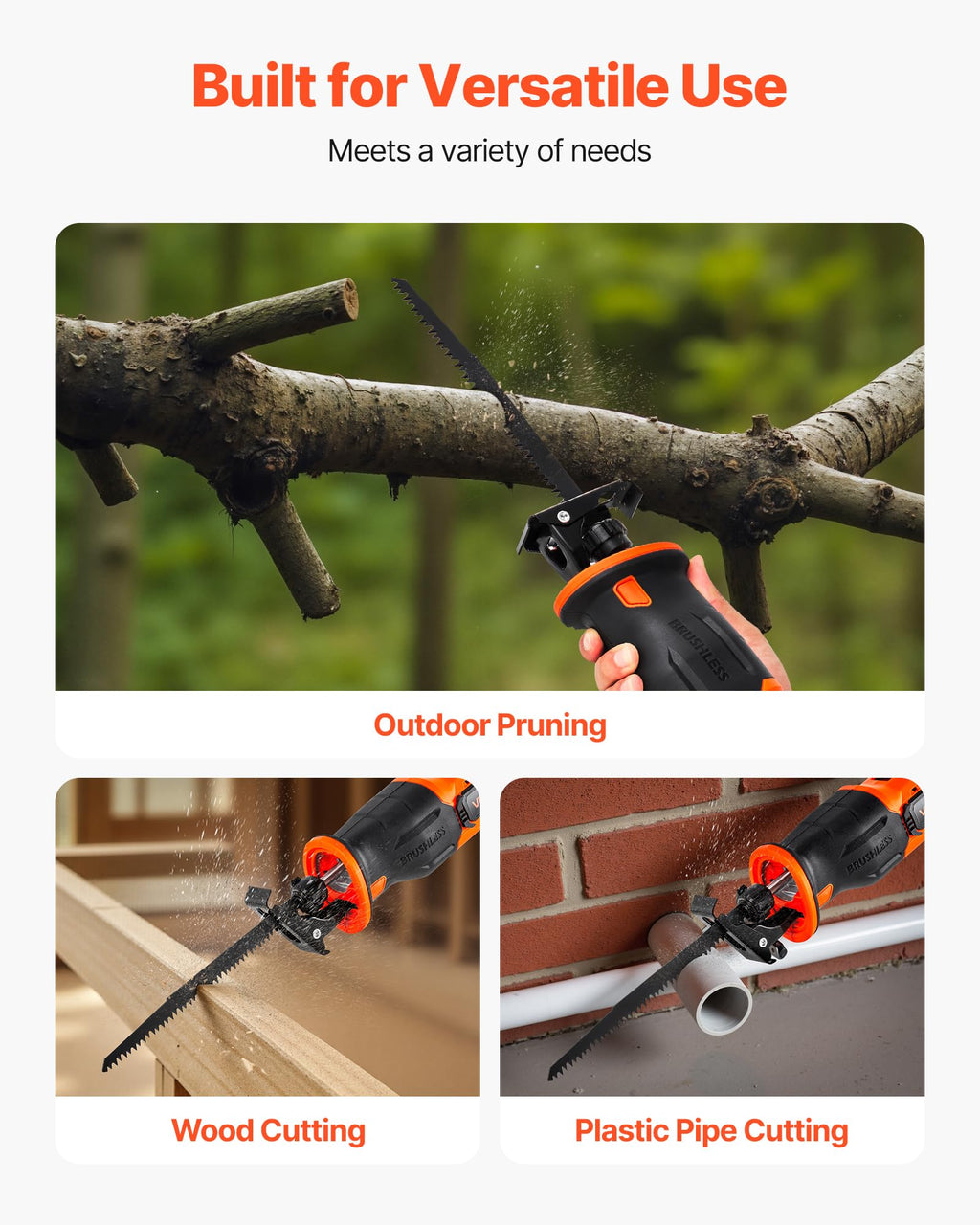 20V Cordless Reciprocating Saw with Battery, 8 Blades, and Carrying Bag Q93914
