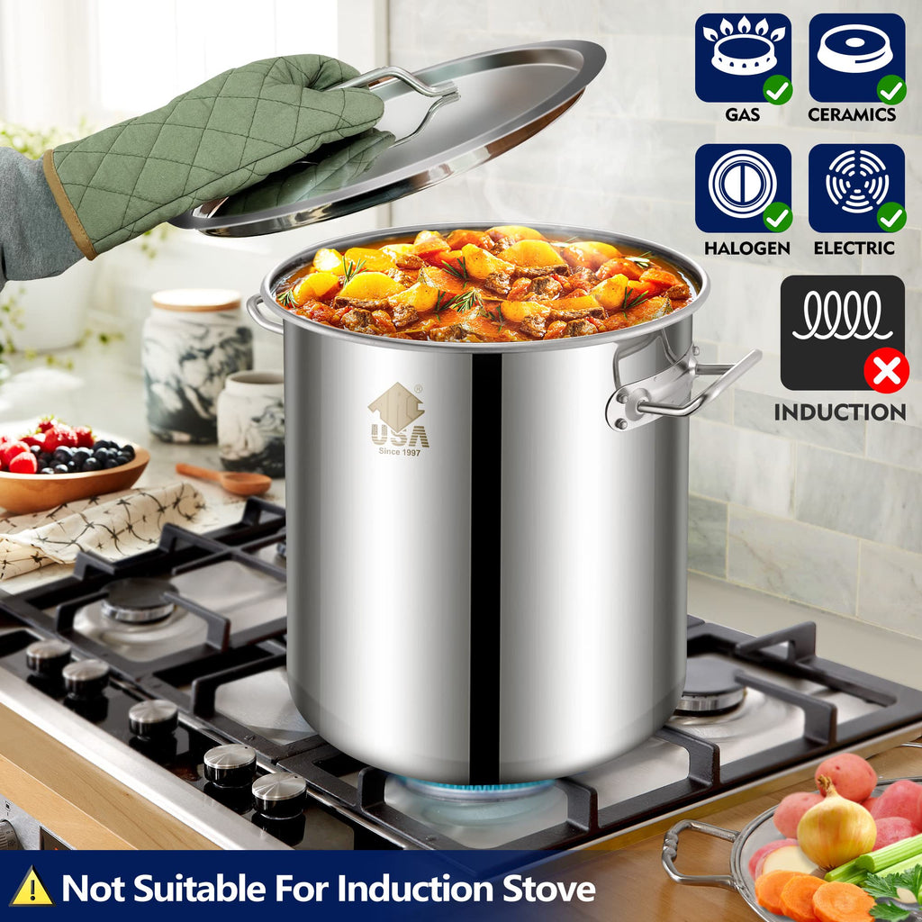 40 Quart Stainless Steel Stockpot with Basket and Steam Rack S847