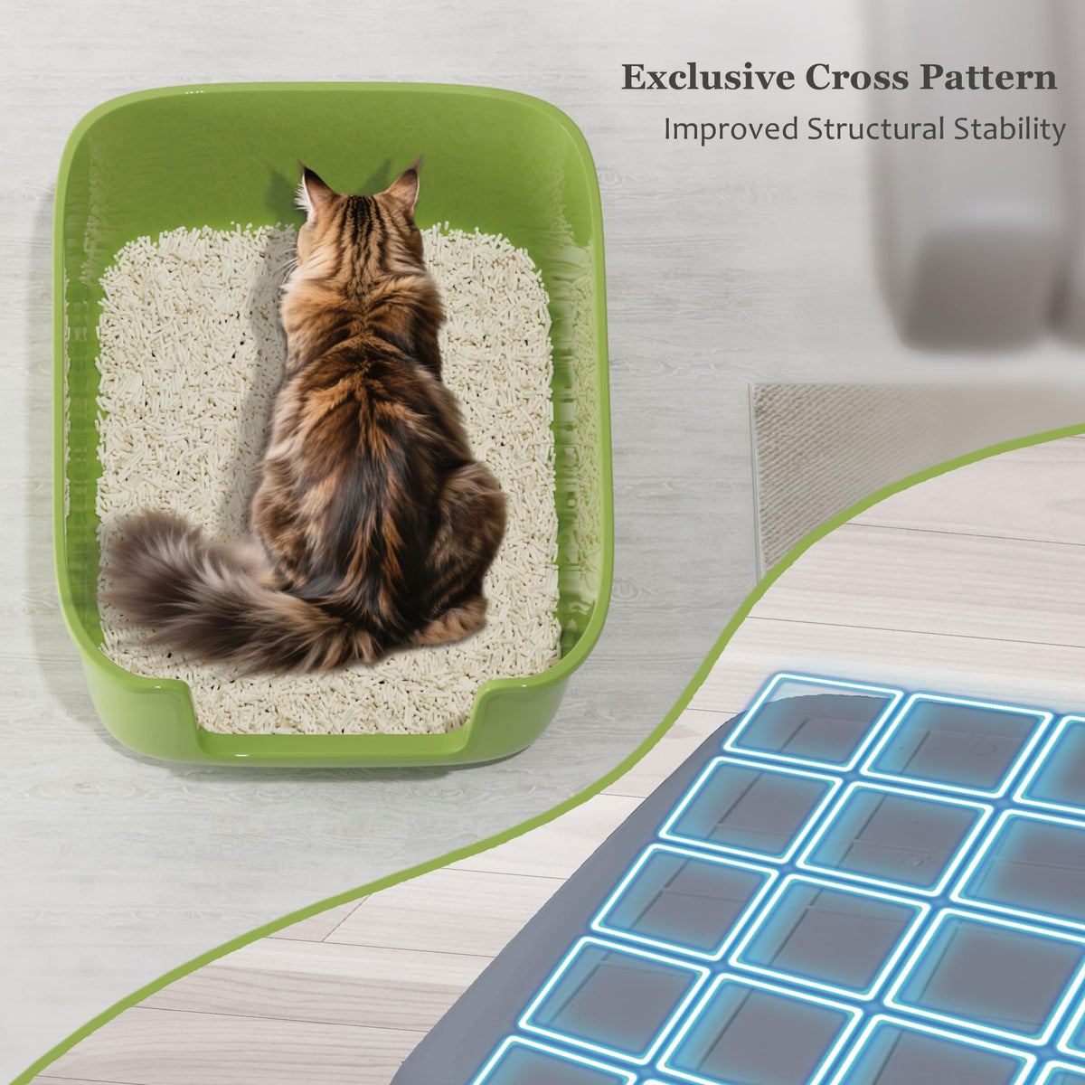 Large High Sided Anti-Splashing Cat Litter Box R486