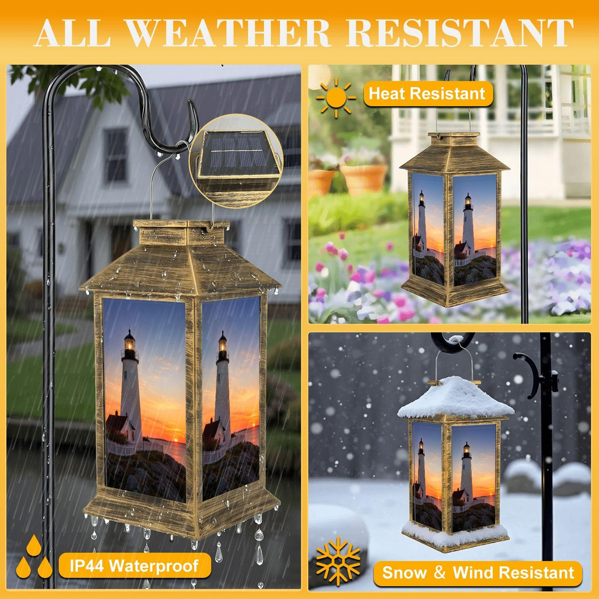 Solar Lantern Outdoor Waterproof LED Hanging Solar Lights F233