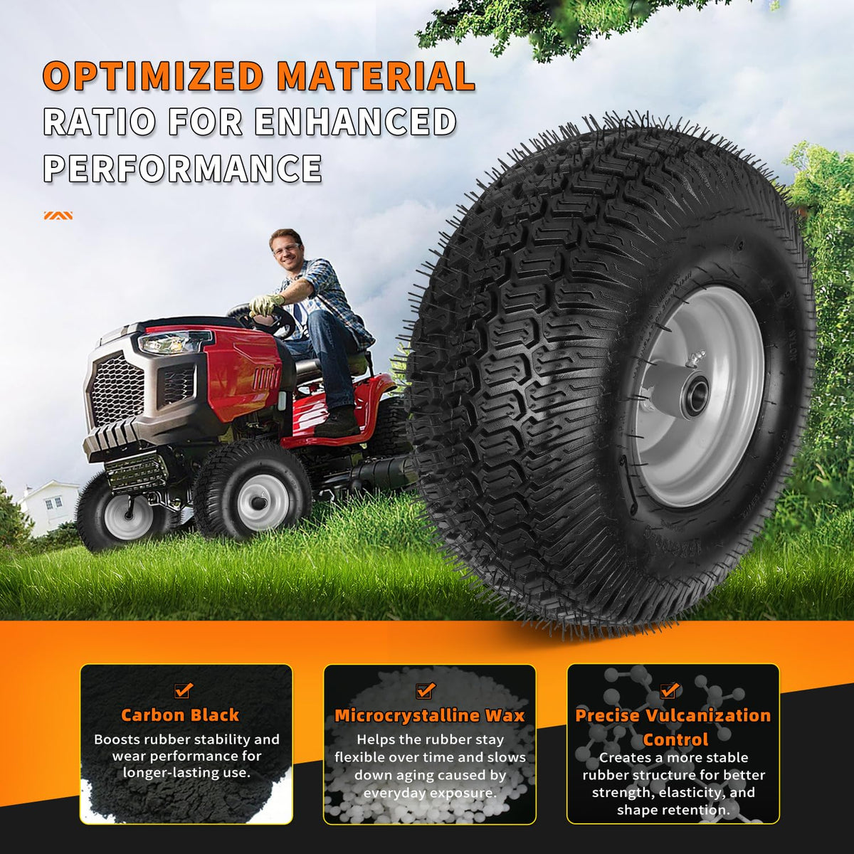 2 Pack 15x6.00-6nhs Tubeless Lawn Mower Tires and Wheel H791994