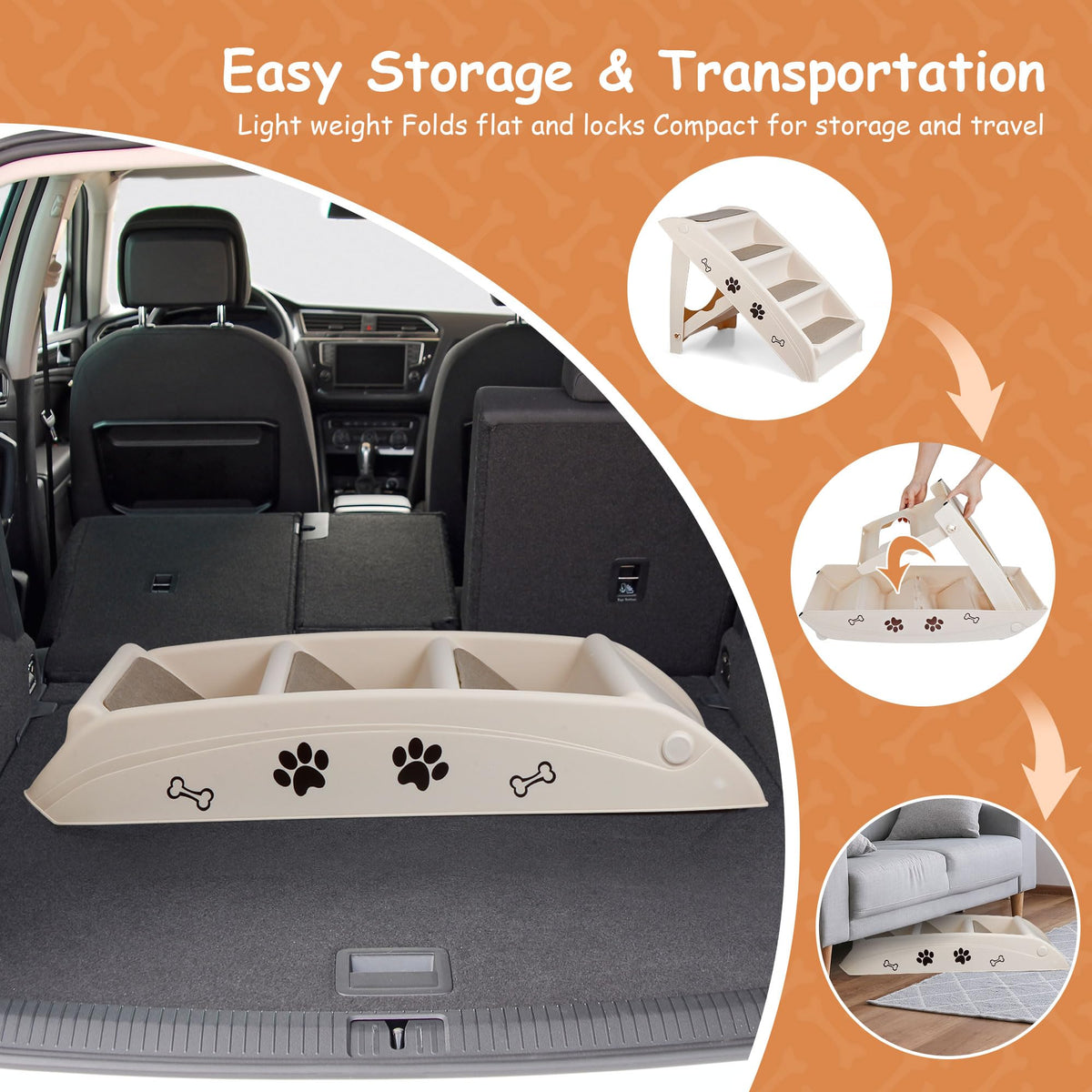 4-Step Non-Slip Dog Stairs E546938