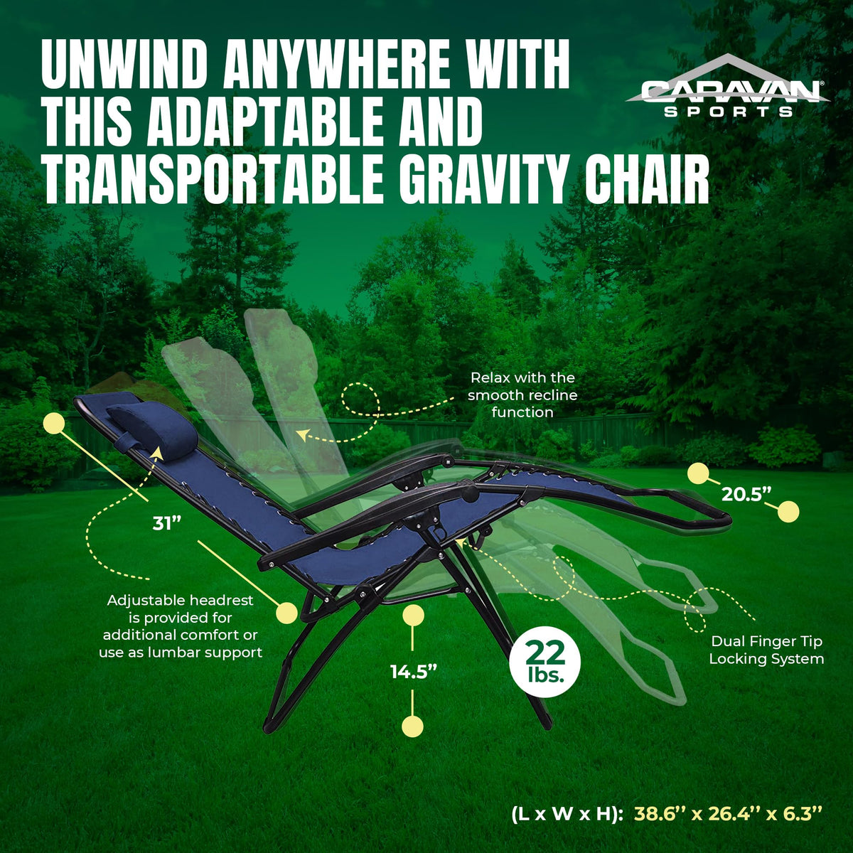 Blue 2 Pack Zero Gravity Folding Recliner Lounge Chair G52068