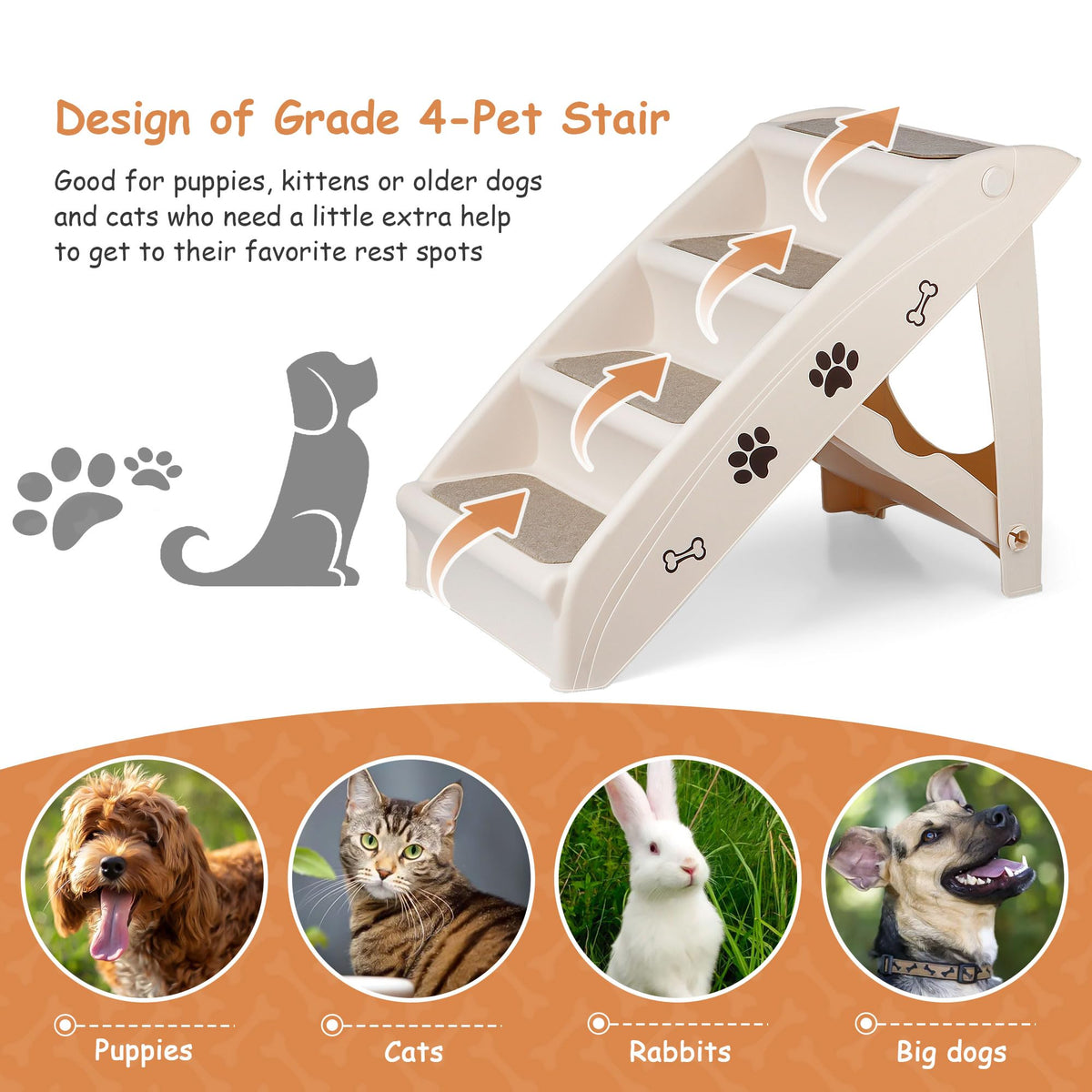 4-Step Non-Slip Dog Stairs E546938