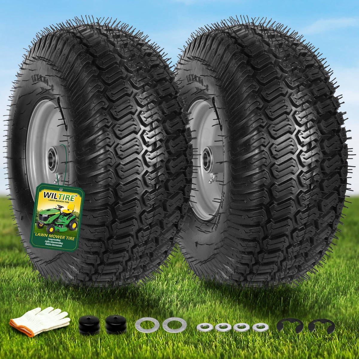 2 Pack 15x6.00-6nhs Tubeless Lawn Mower Tires and Wheel H791994