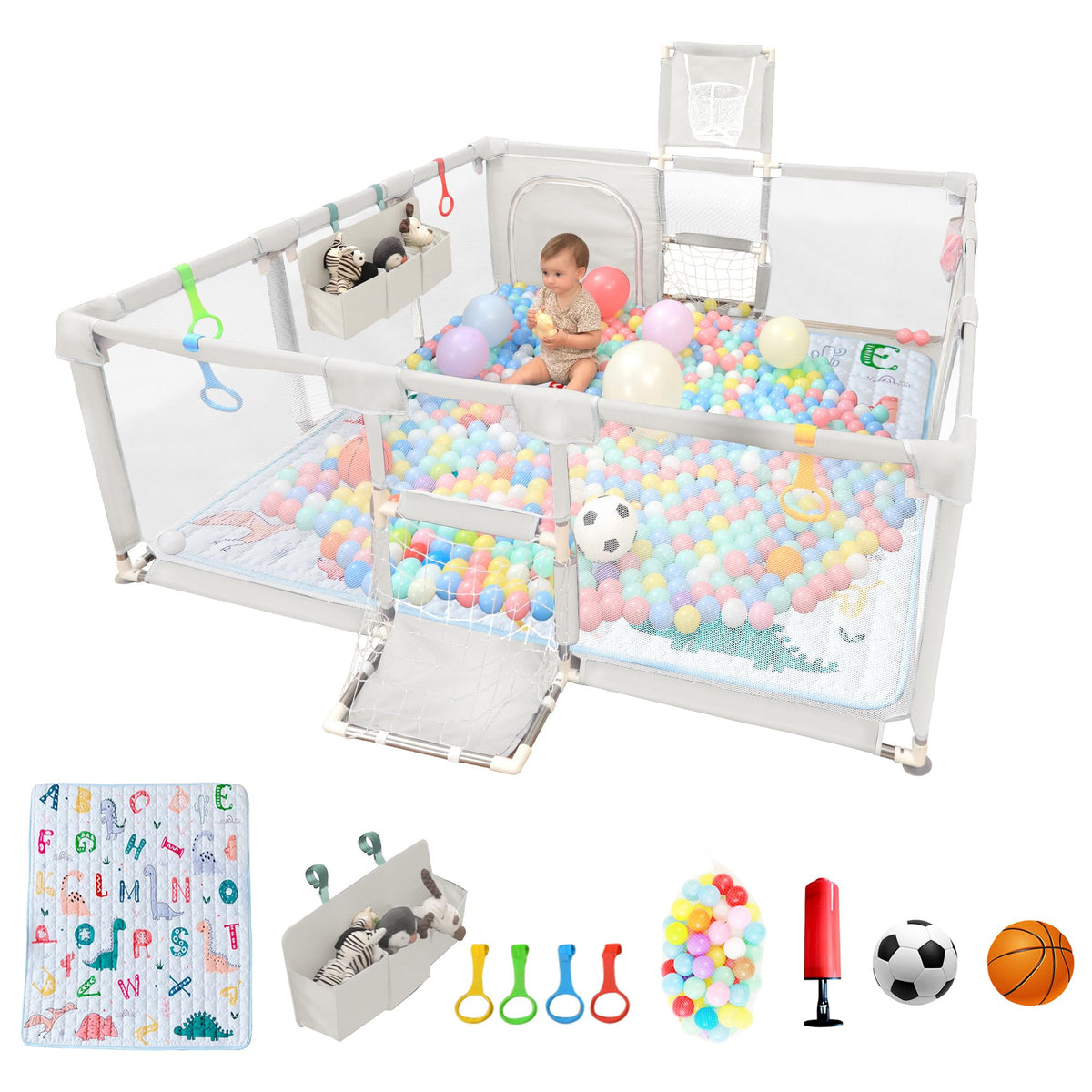 Baby Playpen with Mat 73"x71" W3433